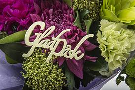 Glad Påsk, ljusgul, 8x4cm. 